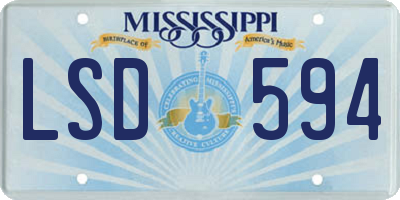 MS license plate LSD594