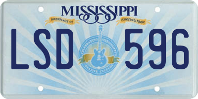 MS license plate LSD596