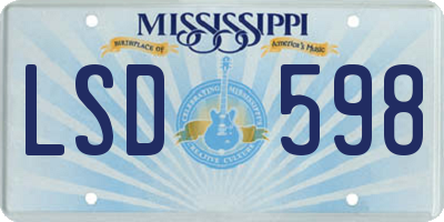 MS license plate LSD598