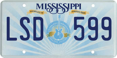 MS license plate LSD599