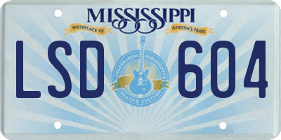 MS license plate LSD604