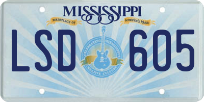 MS license plate LSD605