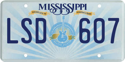 MS license plate LSD607