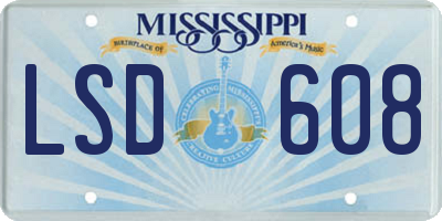 MS license plate LSD608