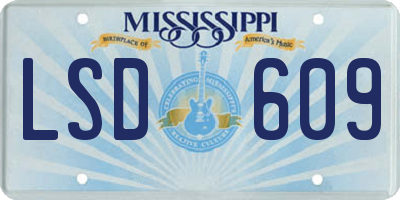 MS license plate LSD609