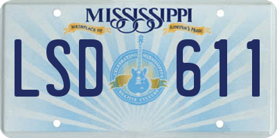 MS license plate LSD611