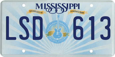 MS license plate LSD613