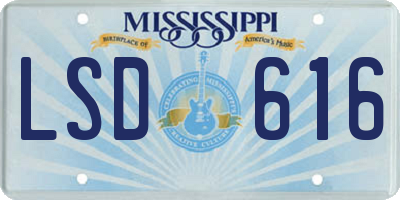 MS license plate LSD616