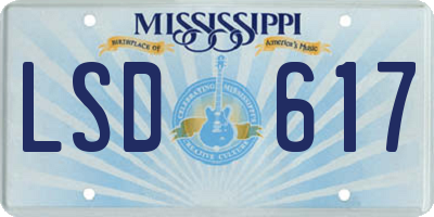 MS license plate LSD617