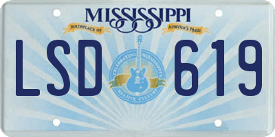 MS license plate LSD619