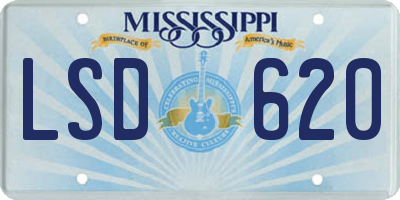 MS license plate LSD620