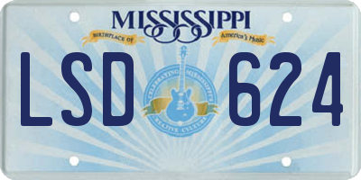 MS license plate LSD624