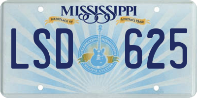 MS license plate LSD625