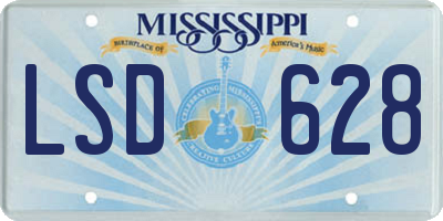 MS license plate LSD628