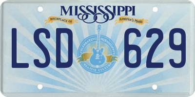 MS license plate LSD629