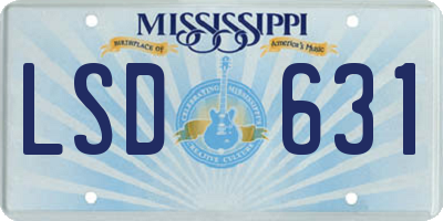 MS license plate LSD631
