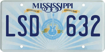 MS license plate LSD632