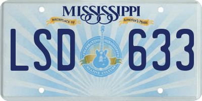 MS license plate LSD633
