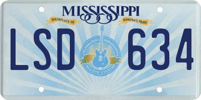 MS license plate LSD634