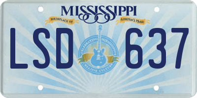 MS license plate LSD637