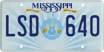 MS license plate LSD640