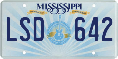 MS license plate LSD642