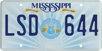 MS license plate LSD644