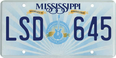 MS license plate LSD645
