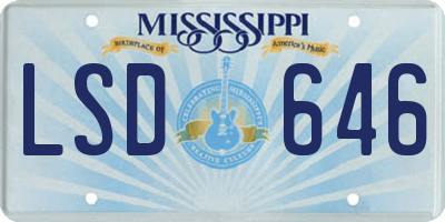 MS license plate LSD646
