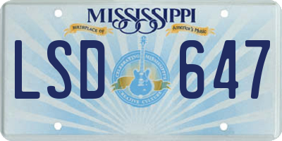 MS license plate LSD647