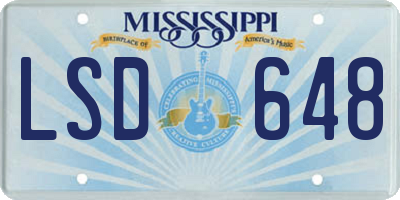 MS license plate LSD648