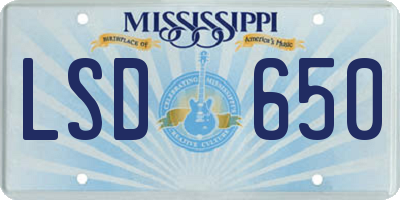 MS license plate LSD650