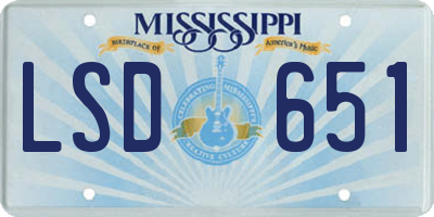 MS license plate LSD651