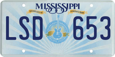 MS license plate LSD653