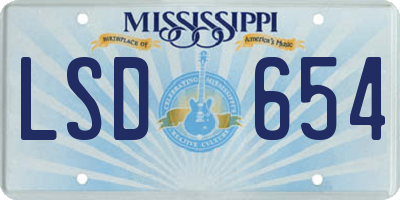 MS license plate LSD654
