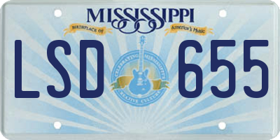 MS license plate LSD655
