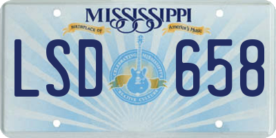 MS license plate LSD658