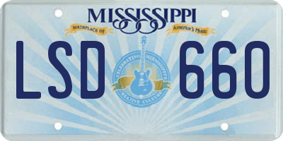 MS license plate LSD660
