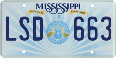 MS license plate LSD663
