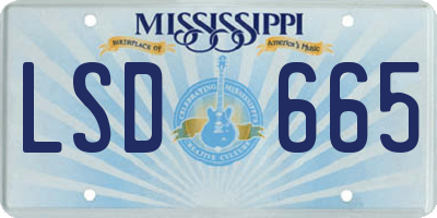 MS license plate LSD665