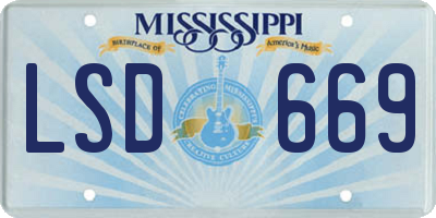 MS license plate LSD669