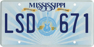 MS license plate LSD671