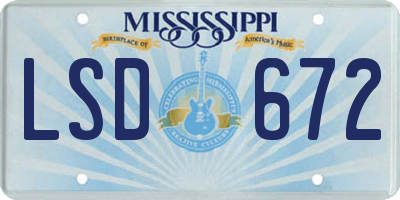 MS license plate LSD672