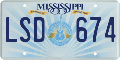 MS license plate LSD674