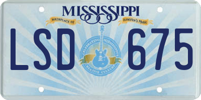 MS license plate LSD675