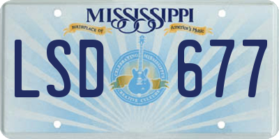 MS license plate LSD677