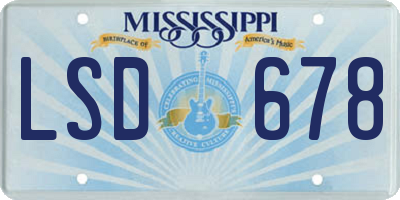 MS license plate LSD678