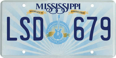 MS license plate LSD679