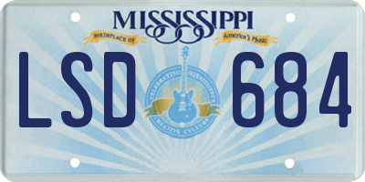 MS license plate LSD684