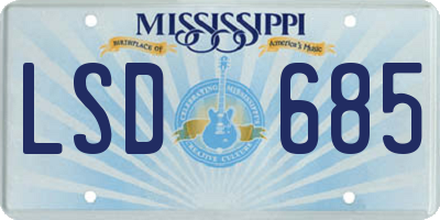 MS license plate LSD685